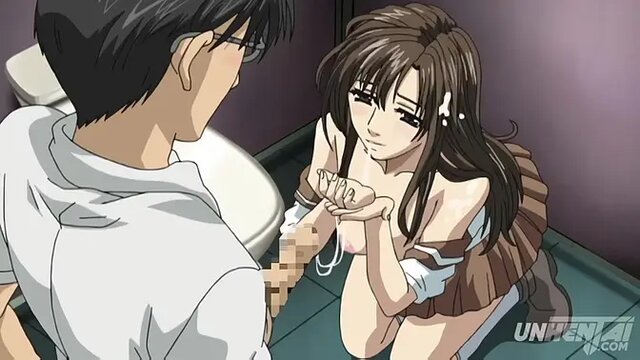 Asian teacher seduces and gives a blowjob to her young student