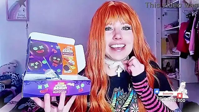 Petite redheaded teen plays with food fetish