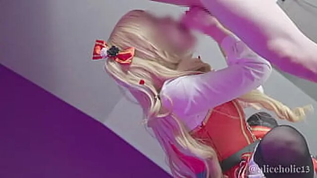 Asian Idol Vtuber cosplayer dominates with deepthroat blowjob