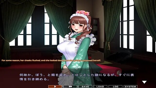 Maid-san's naughty game ends with clothes torn off
