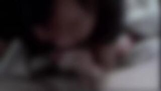 Married Japanese housewife giving a creamy deepthroat session