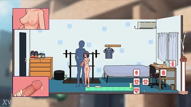 Short Asian girl delivers amazing handjob and cums with big cock