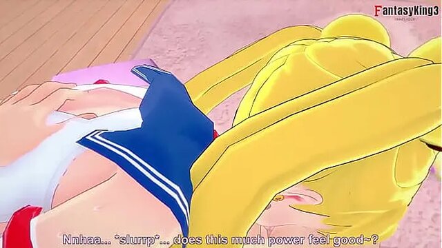 Cute blonde anime babe gets fucked in Sailor Moon POV