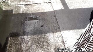 Redhead Japanese cutie outdoor solo pussy🌮️ play and pee