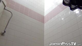 Sweet Japanese girls unaware of a camera as they wet their panties