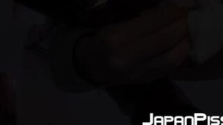 Four Japanese beauties enjoying hot public bathroom moments