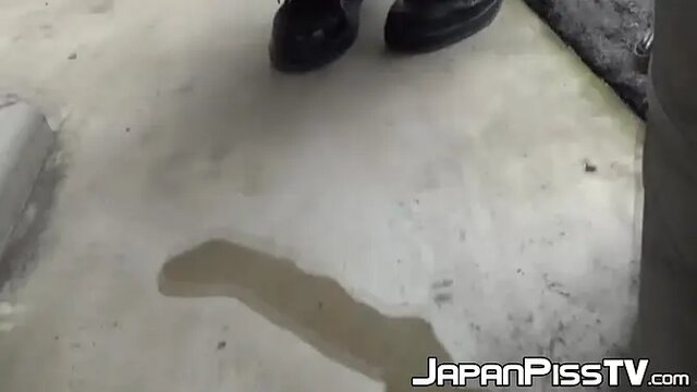 Asian Redhead Teengirl Pisses in Public