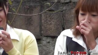 Japanese girls secretly caught flashing panties