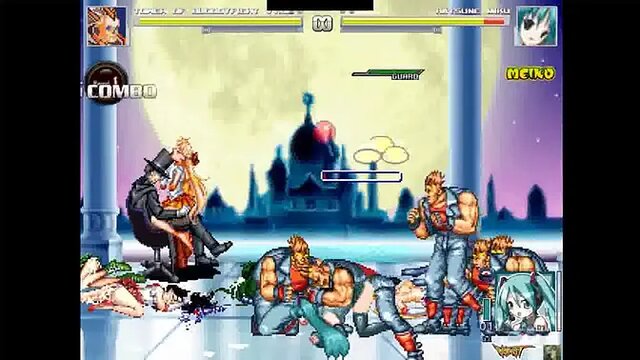 Hatsune Miku and Mugen gang up for hot doggystyle gangbang