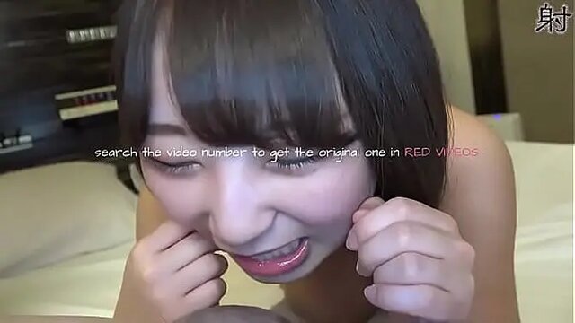 Baby-faced Asian girl gives sloppy cosplay blowjob