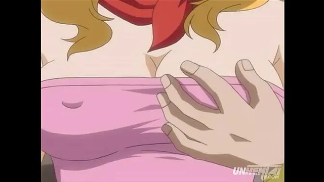 Public train hentai: Busty blonde MILF gets groped and squirts