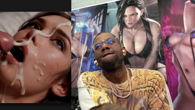 Huge-boobbed beauty gets covered in jizz; petite backside-loving whore attempts